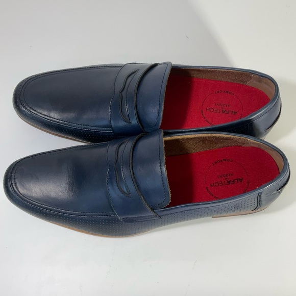 Alfani Mens Alfatech Blaine Leather Slip-On Oxfords Navy Penny Loafers Size 12M - Picture 5 of 16